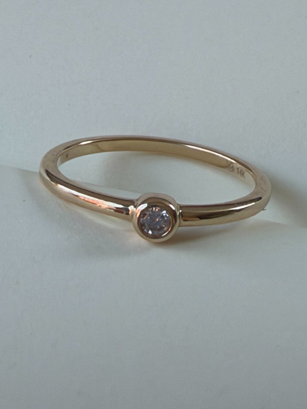 Mejuri Solo Natural Diamond Ring Gold 14k Size 6